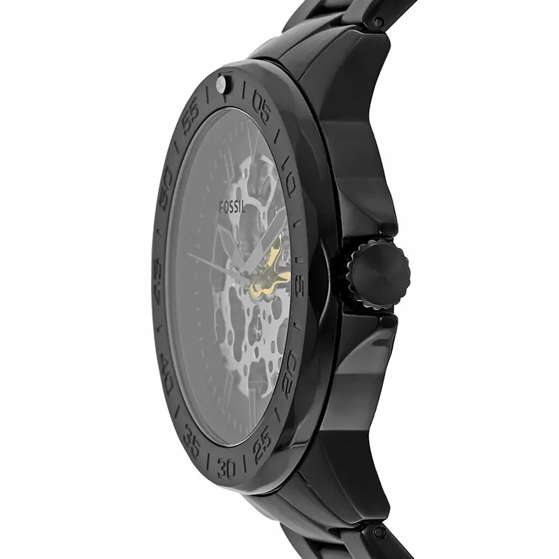 Fossil Bannon Automatic Skeleton Dial Black Men's Watch- BQ2679
